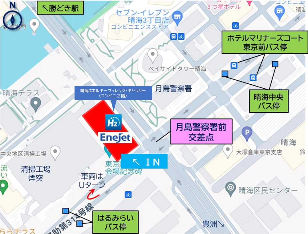 晴海エネルギーヴィレッジ・ギャラリーへの案内図