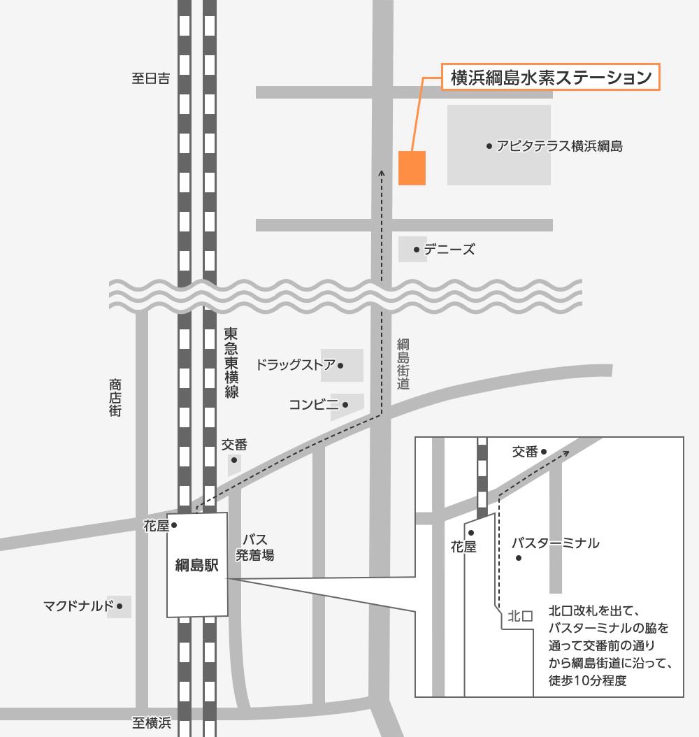 ショールーム スイソテラスへの案内図