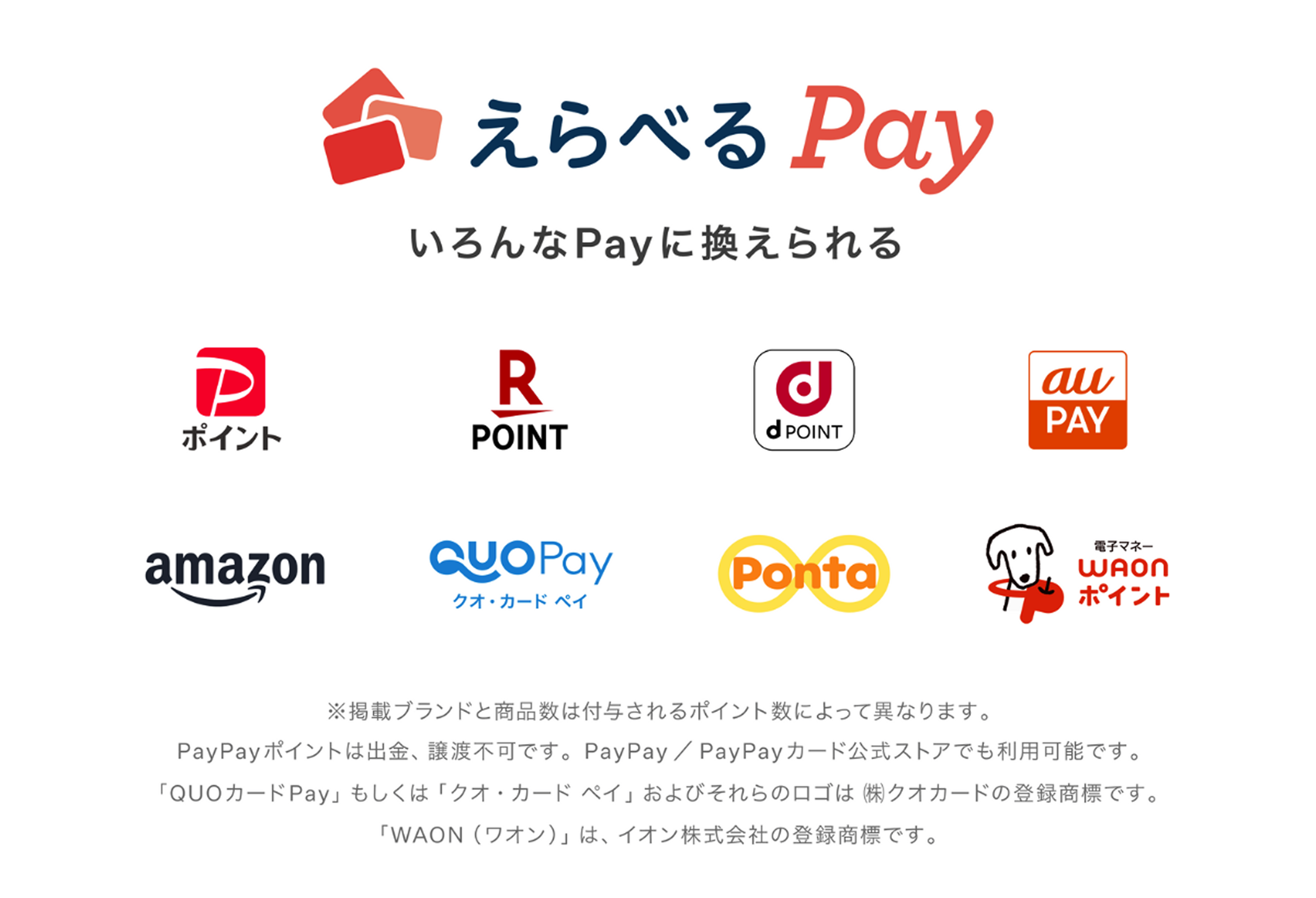 えらべるPay一覧