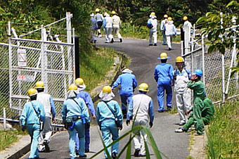 避難訓練の模様