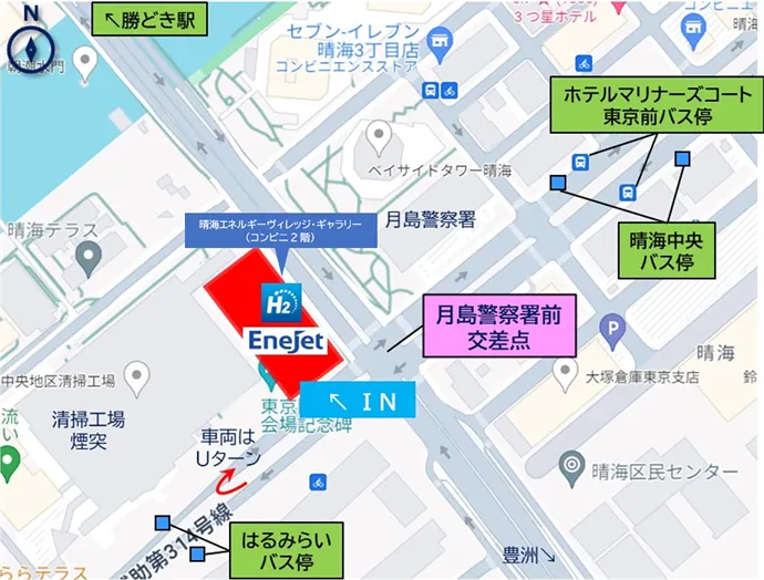 晴海エネルギーヴィレッジ・ギャラリーへの案内図