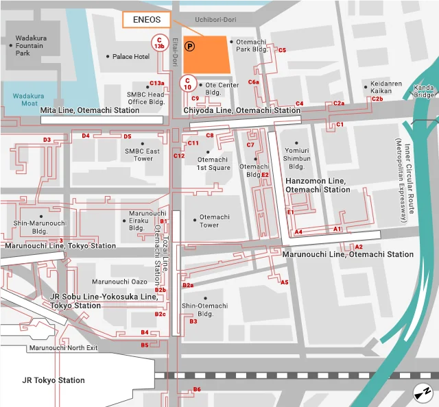 Location Map of the Technology Strategy Office / Intellectual Property Office(Otemachi)
