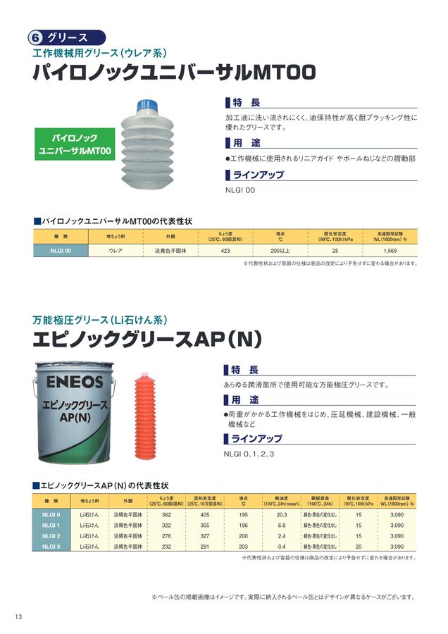 工作機械用潤滑油カタログ