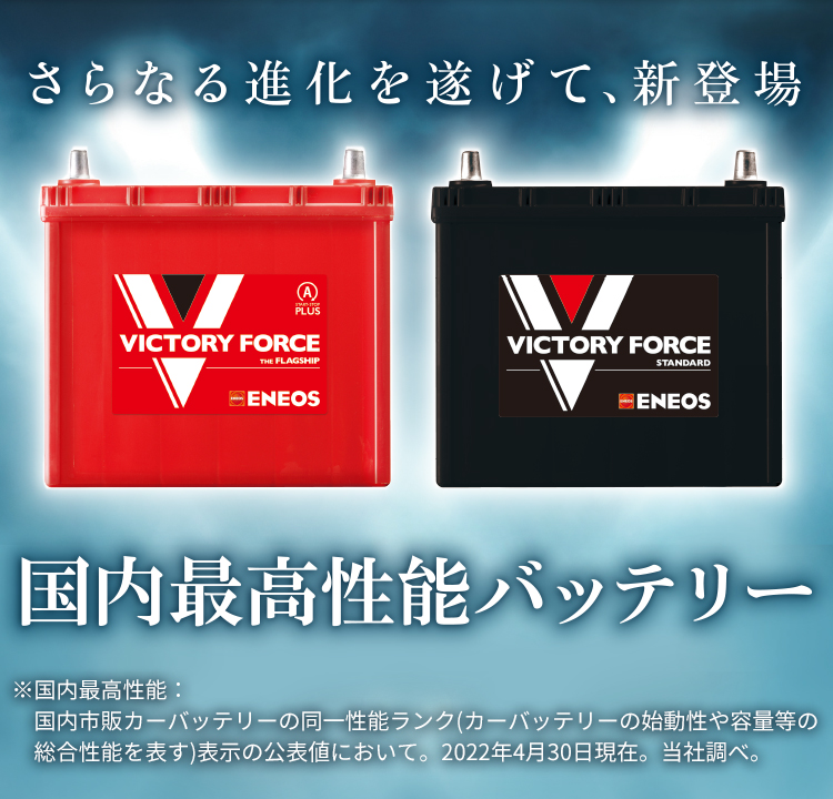さらなる進化を遂げて、新登場 国内最高性能バッテリー